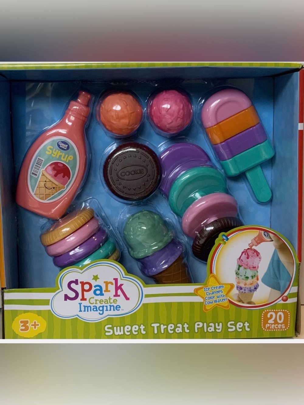 Sweet Treat Play Set - Pink/Green Ice Cream Toy (20pc)